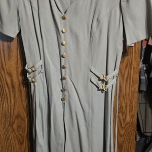 Elegant Gray Button-Down Dress